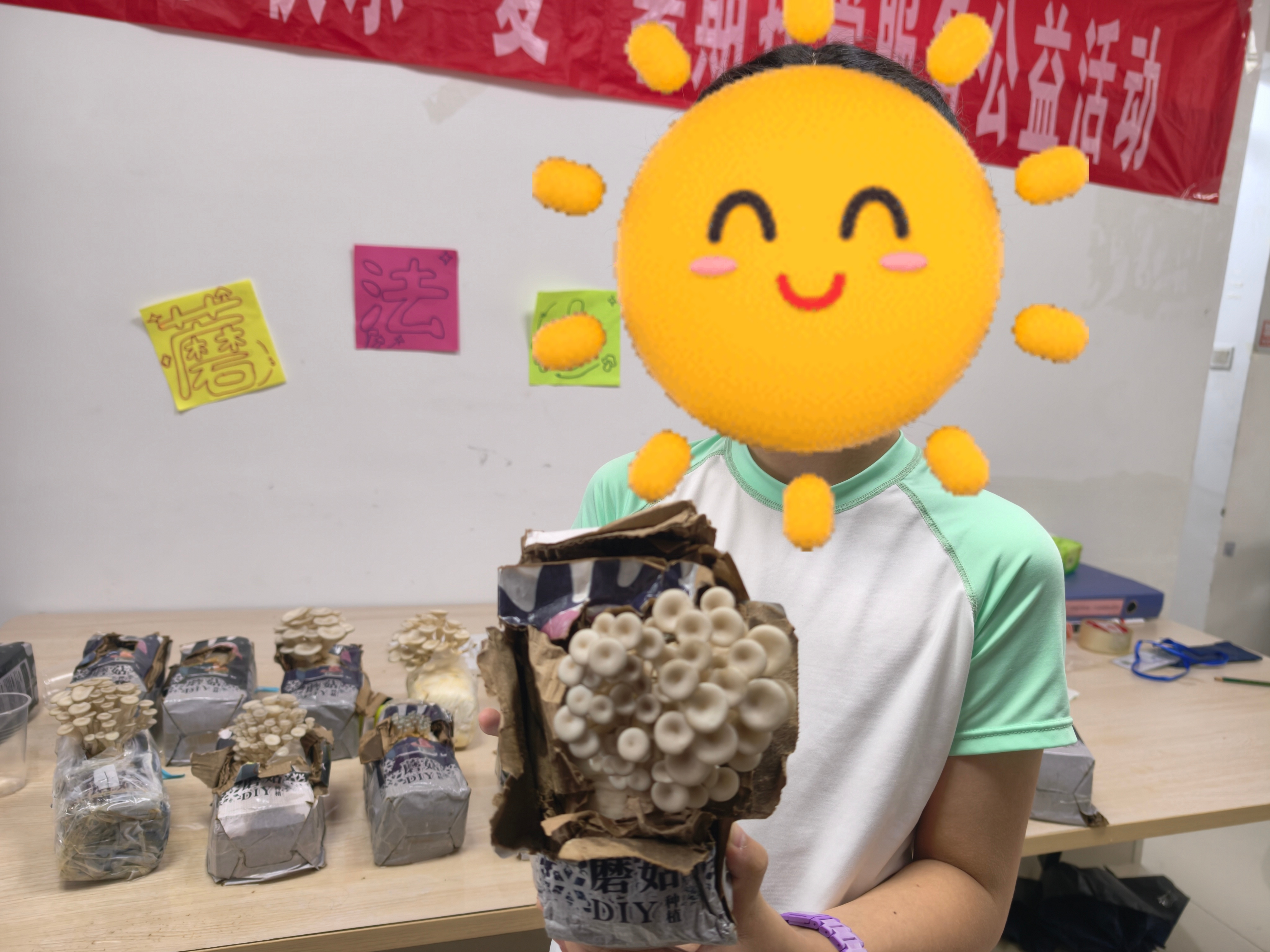小朋友展示自己种的蘑菇.jpg